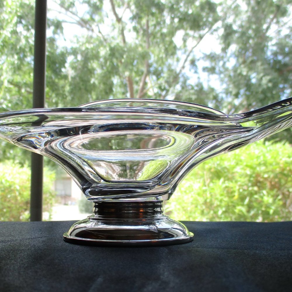 Crown Sterling & Clear Glass Divided Dish